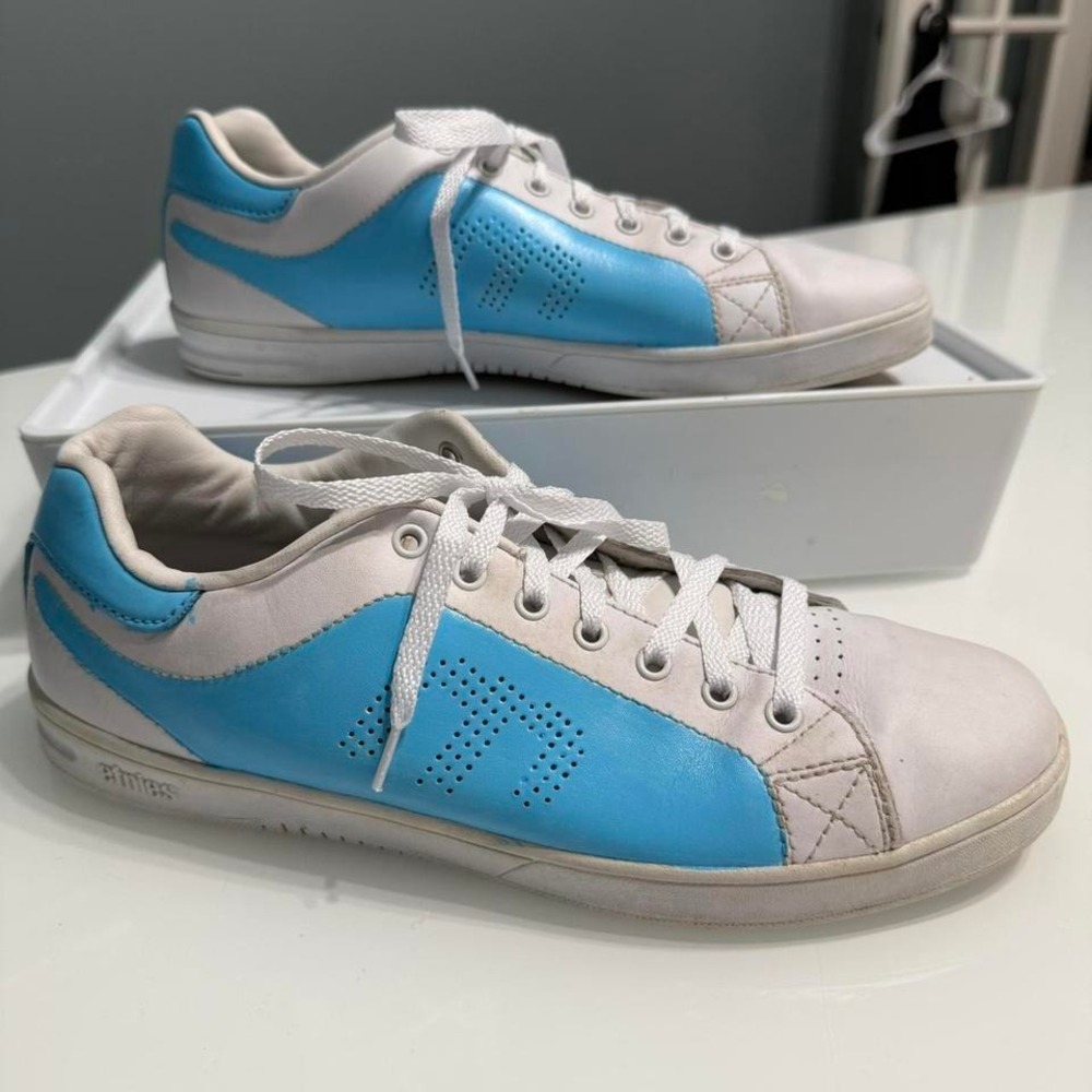 Blue and white Etnies lifestyle trainers
